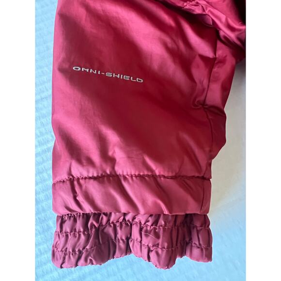 Columbia Red Satin Faux Fur Collar Omni Shield Zip Up Puffer Winter Jacket 2XL - Picture 9 of 11